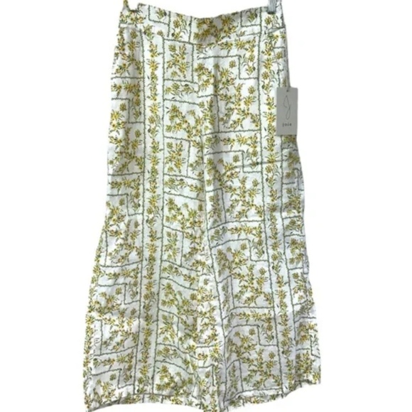 Brand New Women’s Joie Floral-Print Wide-Leg Linen Pants - Picture 1 of 6